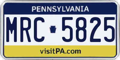 PA license plate MRC5825