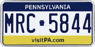 PA license plate MRC5844