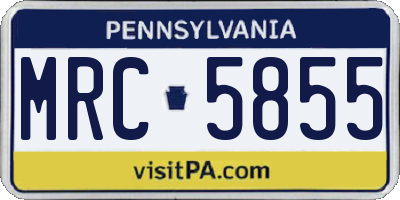 PA license plate MRC5855