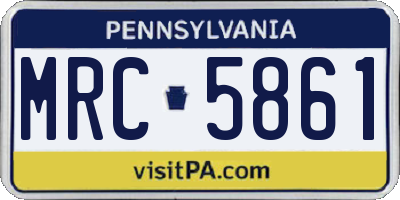 PA license plate MRC5861