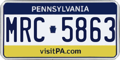 PA license plate MRC5863
