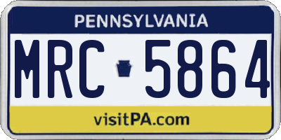 PA license plate MRC5864