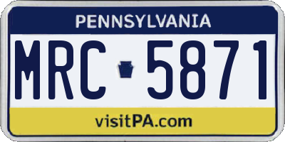 PA license plate MRC5871