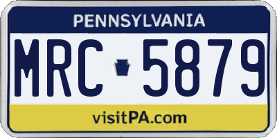 PA license plate MRC5879