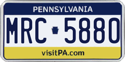 PA license plate MRC5880
