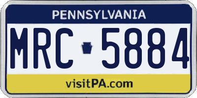 PA license plate MRC5884
