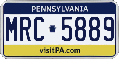 PA license plate MRC5889