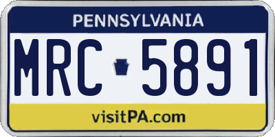 PA license plate MRC5891