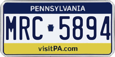 PA license plate MRC5894