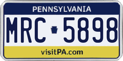 PA license plate MRC5898