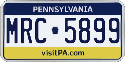 PA license plate MRC5899