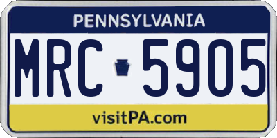 PA license plate MRC5905