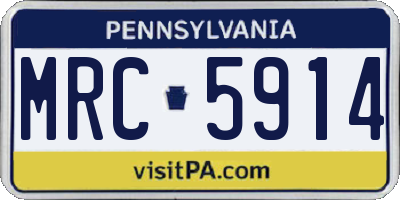 PA license plate MRC5914