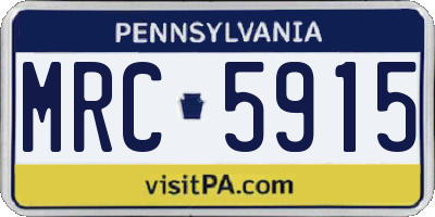 PA license plate MRC5915
