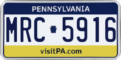 PA license plate MRC5916