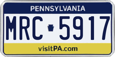 PA license plate MRC5917