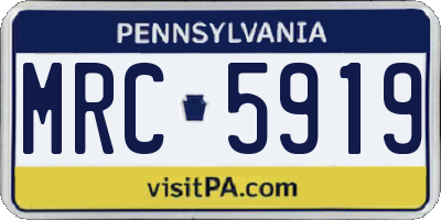 PA license plate MRC5919
