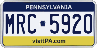 PA license plate MRC5920