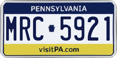 PA license plate MRC5921