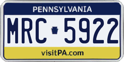 PA license plate MRC5922