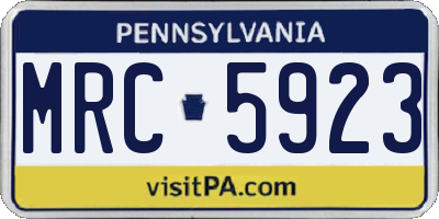 PA license plate MRC5923