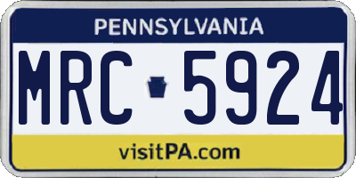 PA license plate MRC5924