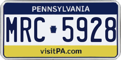 PA license plate MRC5928