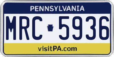PA license plate MRC5936