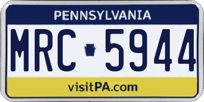 PA license plate MRC5944