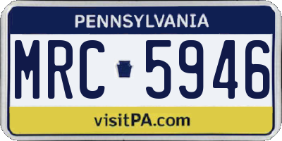 PA license plate MRC5946