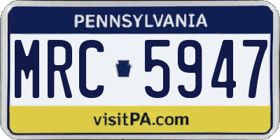 PA license plate MRC5947