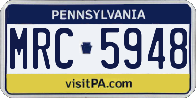 PA license plate MRC5948