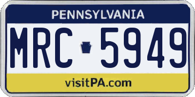 PA license plate MRC5949