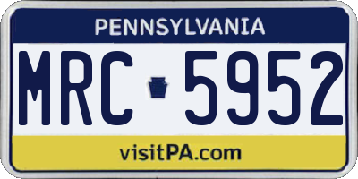 PA license plate MRC5952