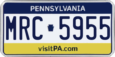 PA license plate MRC5955