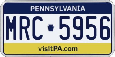 PA license plate MRC5956