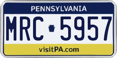PA license plate MRC5957
