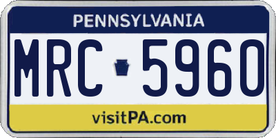 PA license plate MRC5960