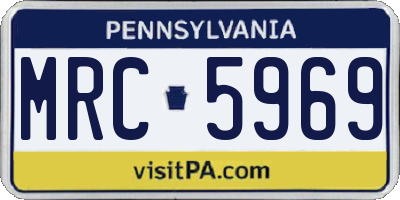 PA license plate MRC5969