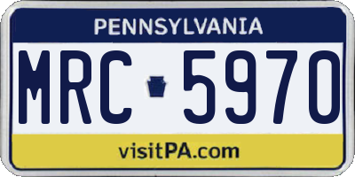 PA license plate MRC5970