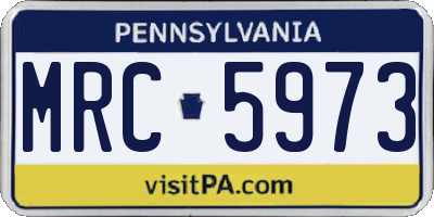 PA license plate MRC5973
