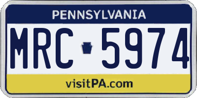 PA license plate MRC5974