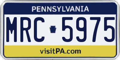 PA license plate MRC5975