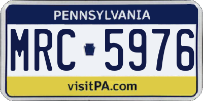 PA license plate MRC5976
