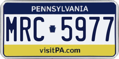 PA license plate MRC5977