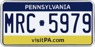 PA license plate MRC5979