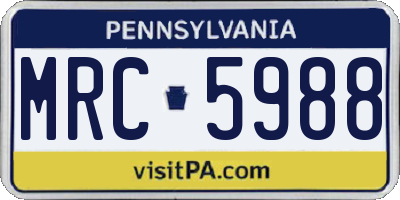 PA license plate MRC5988