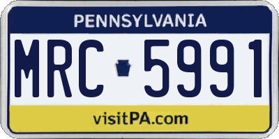 PA license plate MRC5991