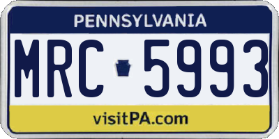 PA license plate MRC5993