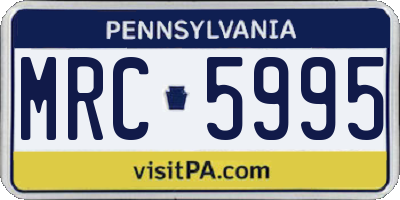 PA license plate MRC5995